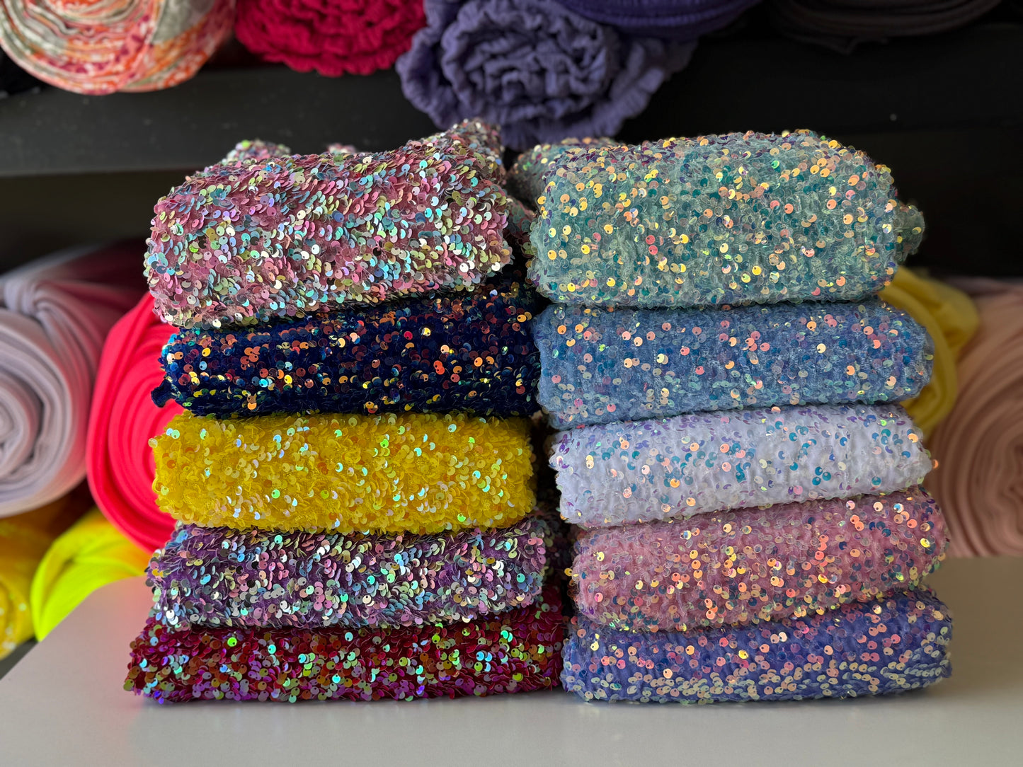 Sequin bundle one HALF yard per each/10 half yards