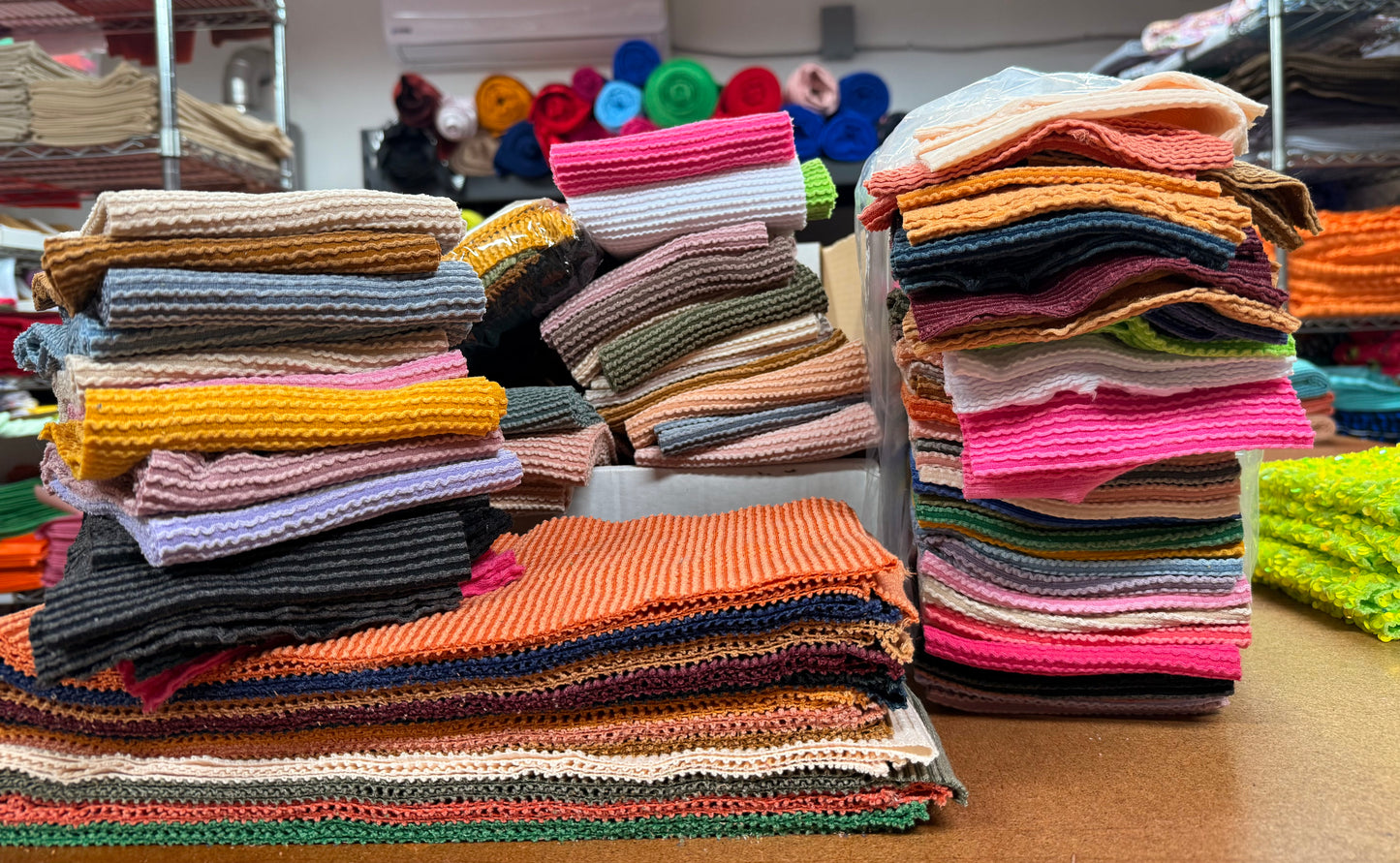 25 strips random colors 5x60”