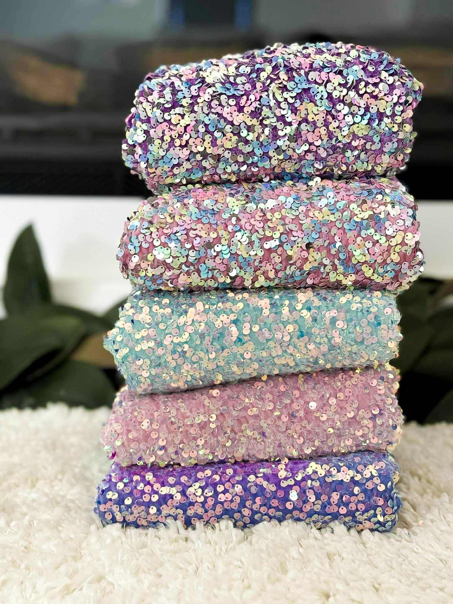 Sequin bundle one HALF yard per each/10 half yards