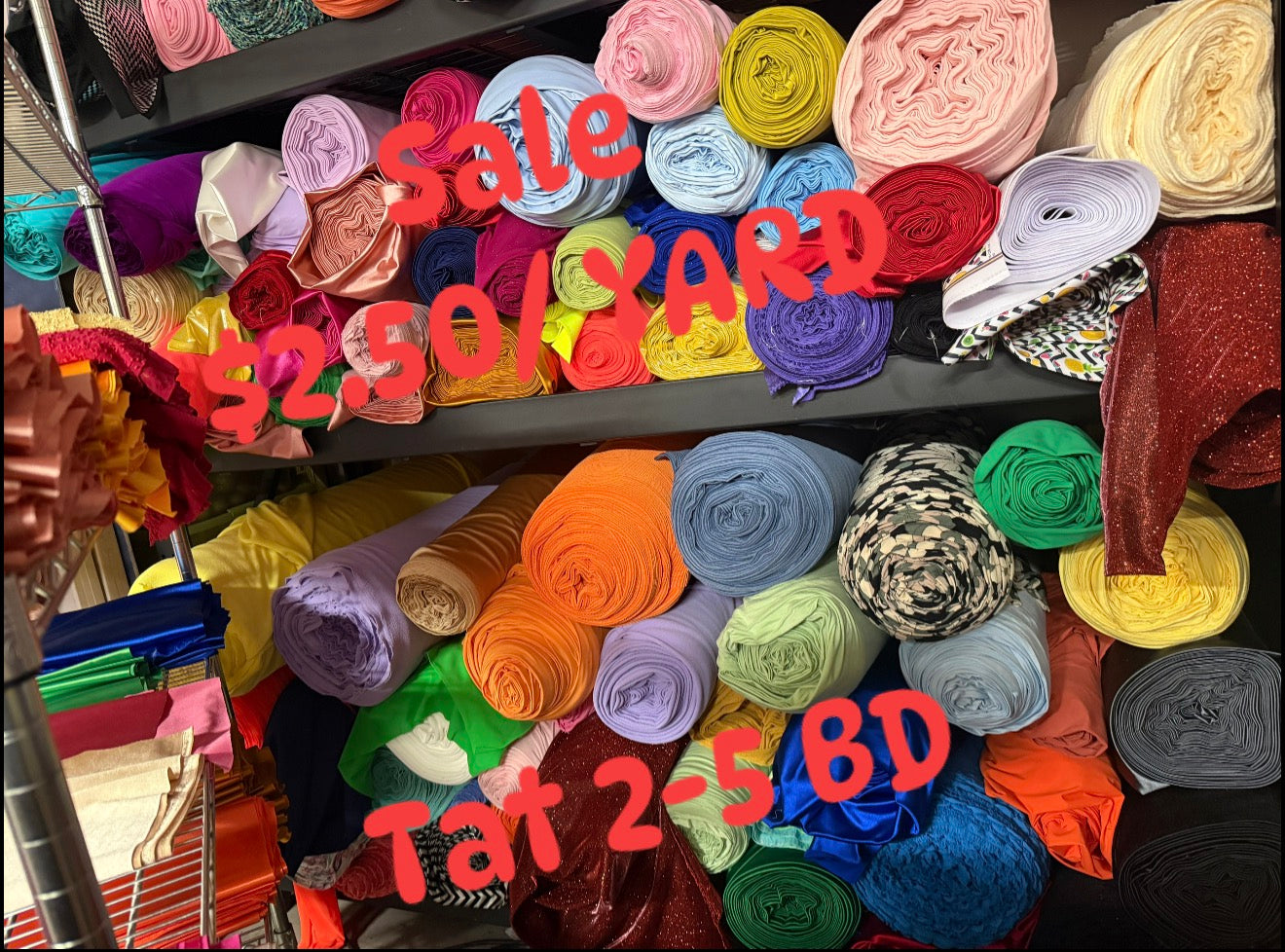 Fabric sale $2.5 ship 4-8 BD